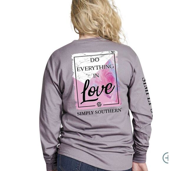 Simply Southern Do Everything In Love Long Sleeve Shirt Large - Picture 1 of 5